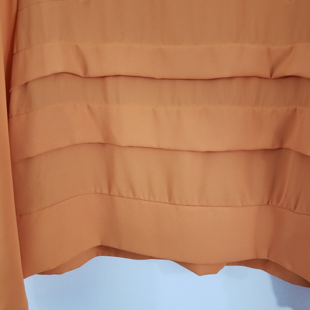Orange Blouse Layered Ruffles Large - Picture 2 of 6